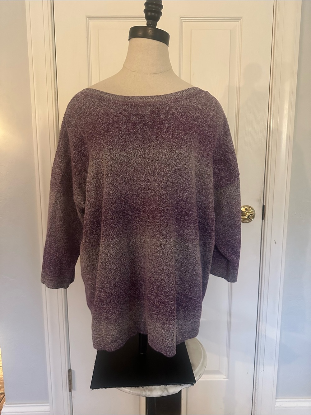 croft & barrow Purple Ombre Off-the-Shoulder Knit Sweater